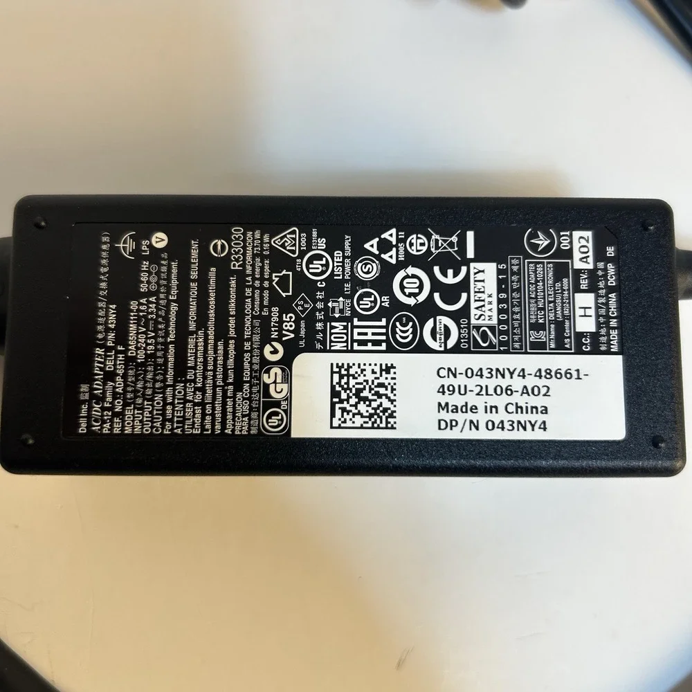 DELL DA65NM111-00‎ 19.5V 3.34A 65W Genuine Original AC Power Adapter Charger